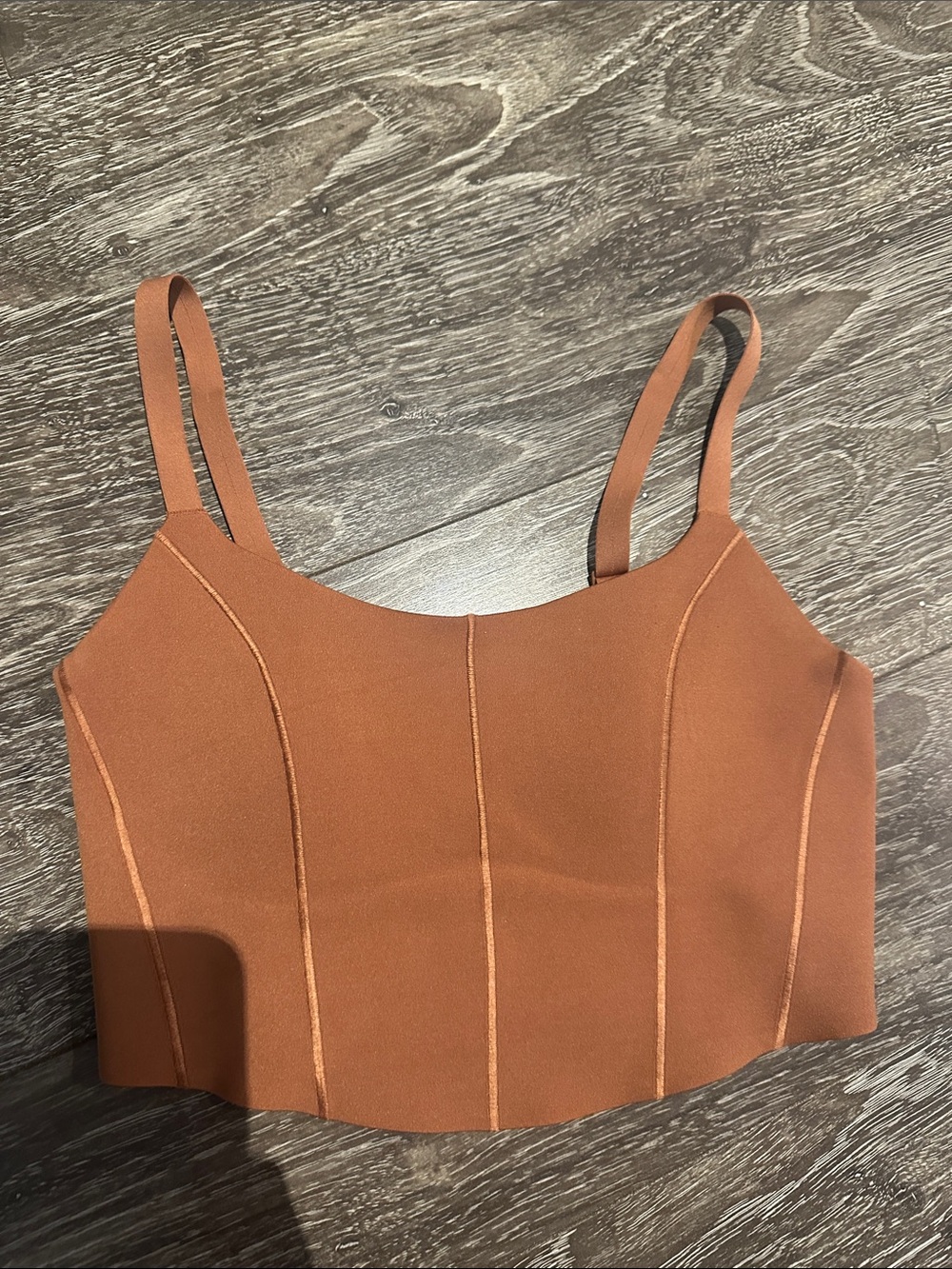 aerie Rust Brown Cropped Sports Bralette